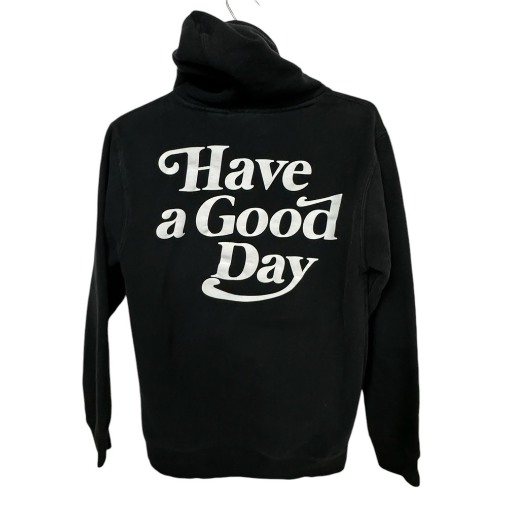 Connetic Have A Good Day Cat Hello Black Men’s S Hoodie Streetwear RARE